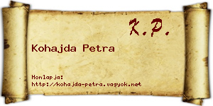 Kohajda Petra névjegykártya